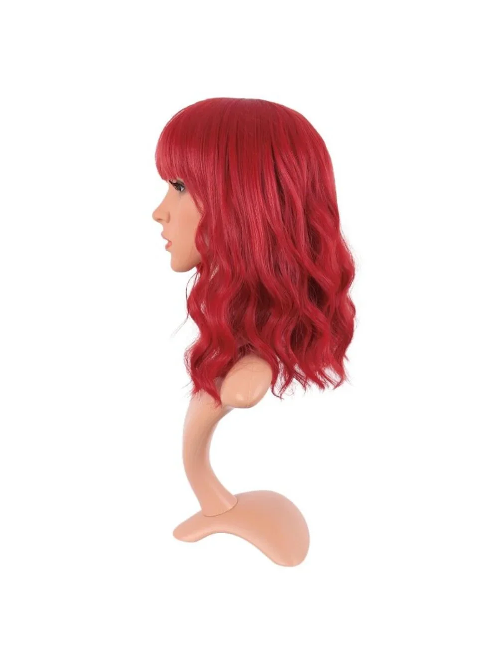 Women's Red 14 Inch Fresh Bright Synthetic Ordinary Short Wavy Curly Wigs
